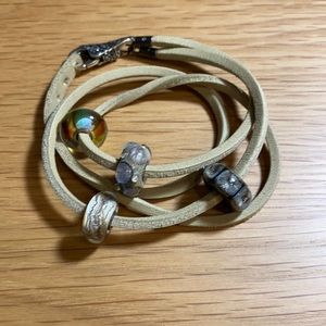 Trollbeads Leather Bracelet with Four Beads